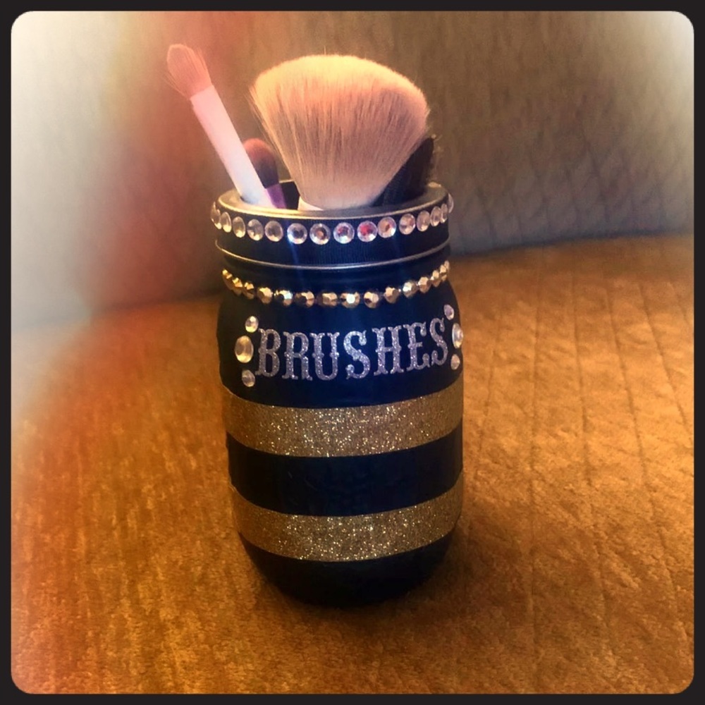 Bling bling glitter makeup brush jar
